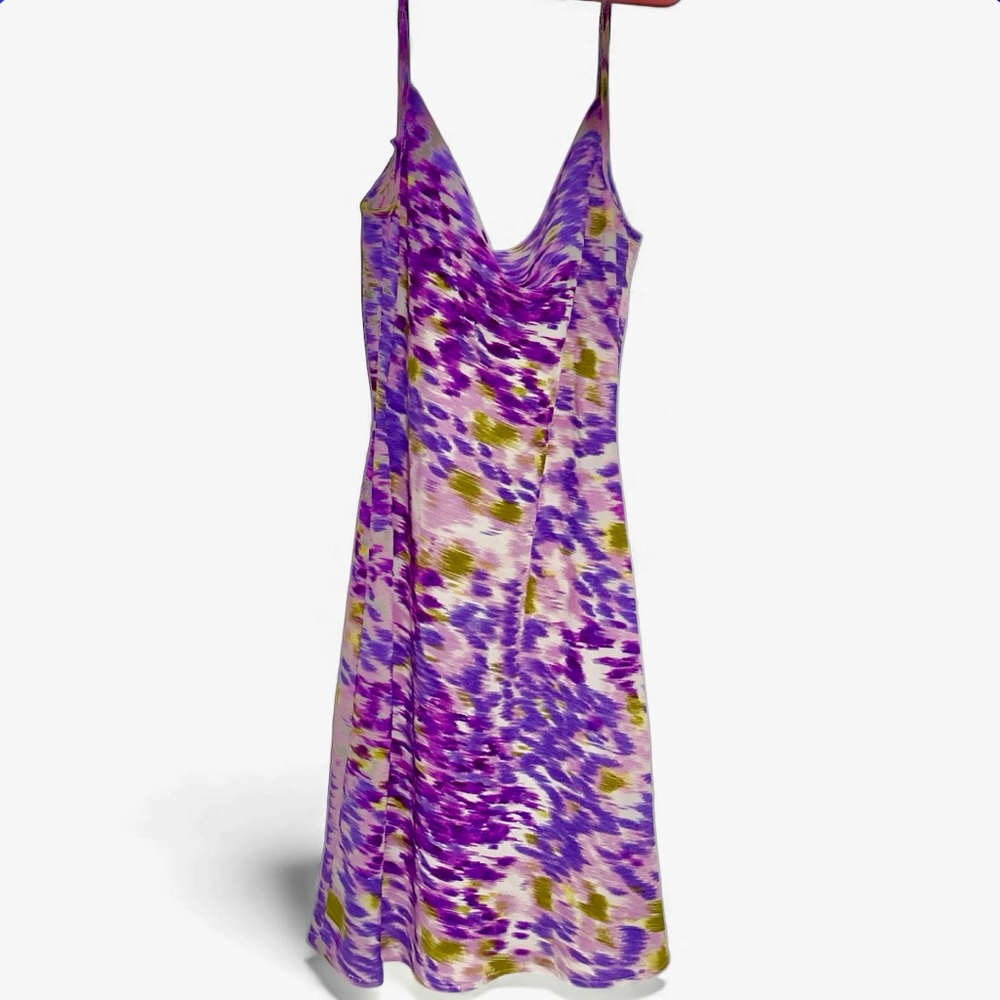 Micas Slip Dress Lavender Water Color Print